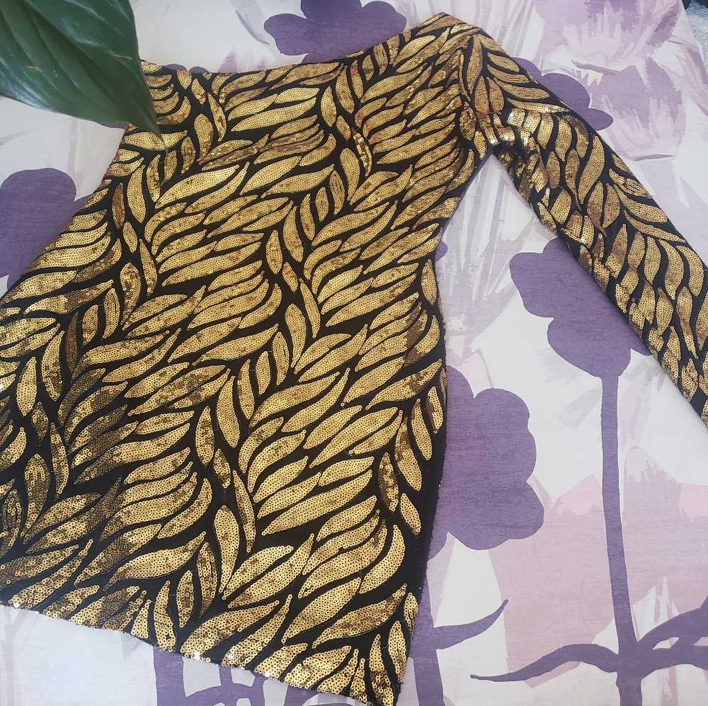 Gold and Black Dress